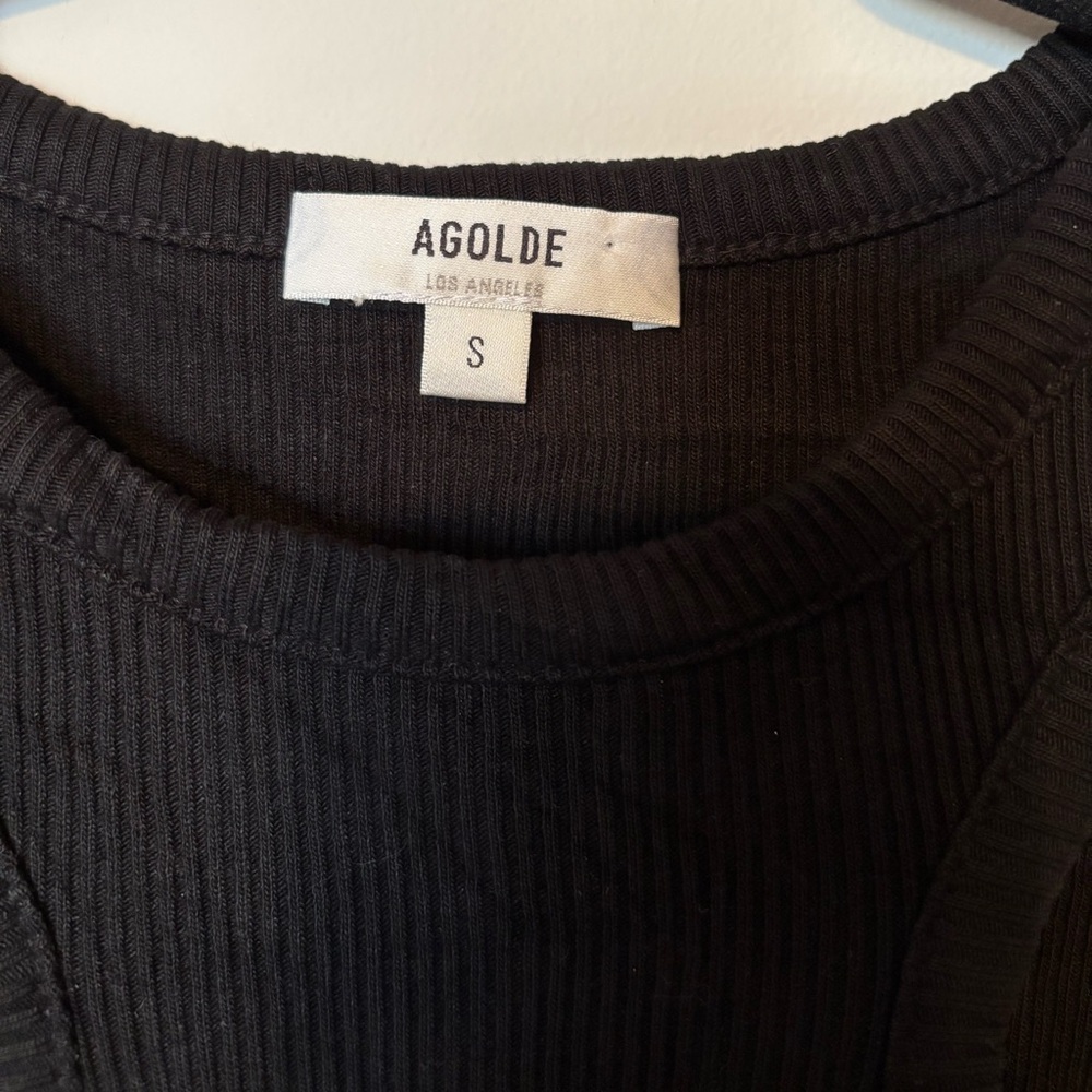 AGOLDE Black Bea Cutaway Tank Top - Picture 4 of 5